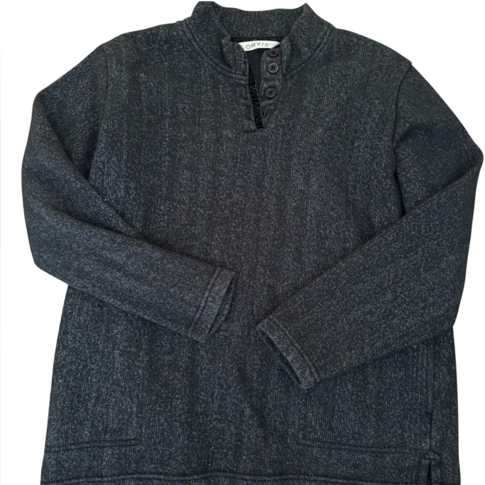 Orvis Men's Sweater, Size Medium, Dark Grey, Pockets, Comfort‎